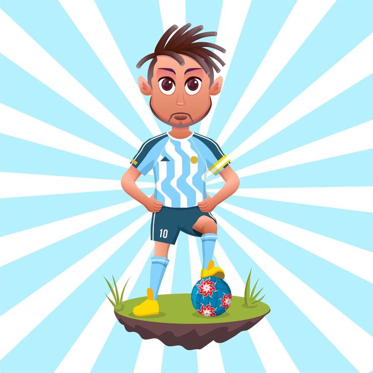Vetor jogador de futebol da argentina