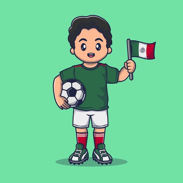 Desenho animado de ilustração de homem bonito jogando bola de