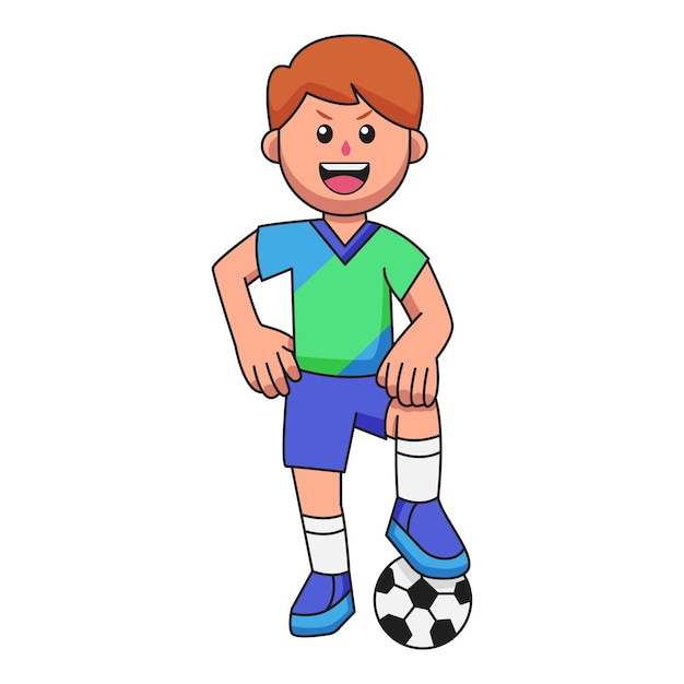 Desenho de desenho animado de um jogador de futebol