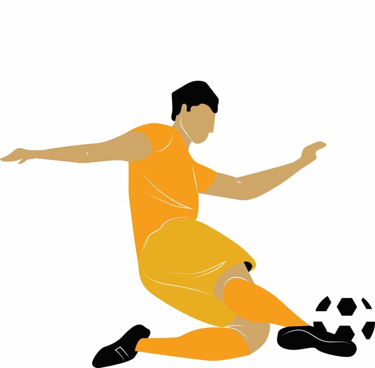 Vetor jogador de futebol em ação
