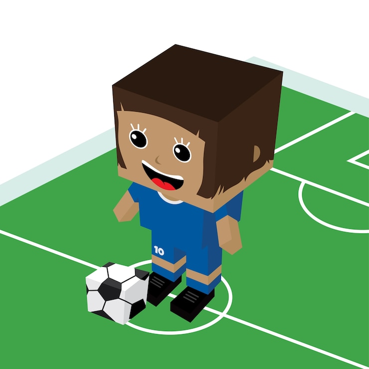 Vetor jogador de futebol feminino