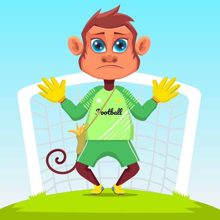 Vetor jogador de futebol macaco