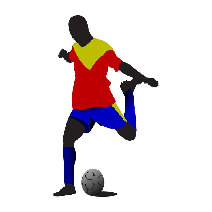 Vetor jogador de futebol vetorial design de ilustração criativa colorida 2