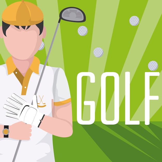 Jogador de golfe masculino com clube