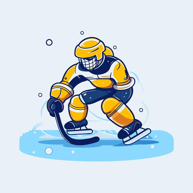 Vetor jogador de hóquei no gelo ilustração vetorial de um jogador de hockey no gelo no gelo
