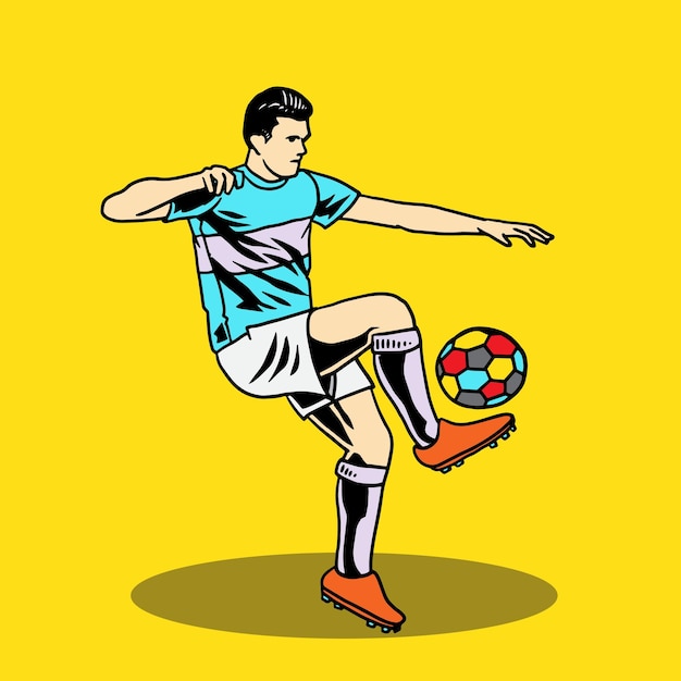 Vetor jogador de personagens da copa do mundo de futebol para ícone de cartaz e tshirt002