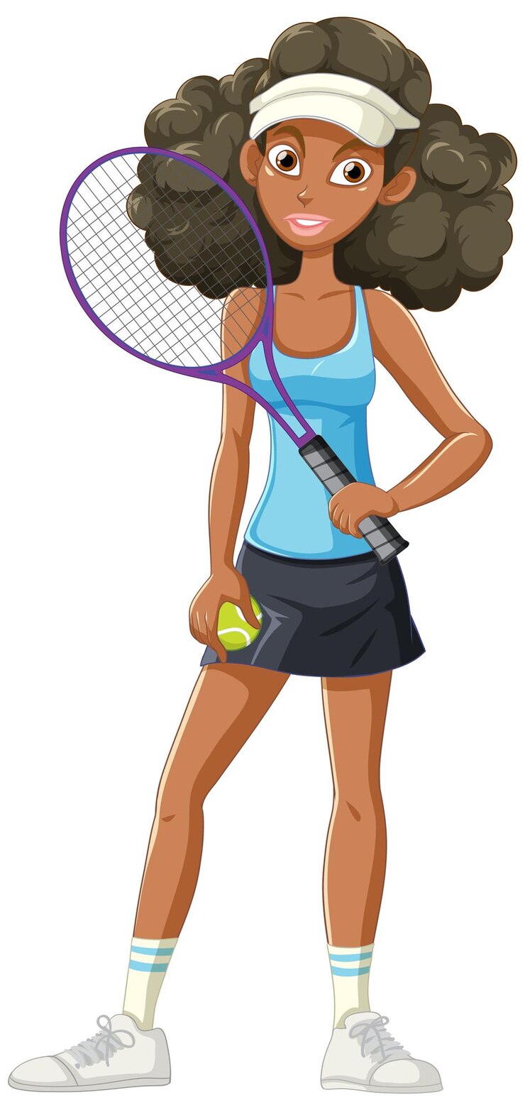 Vetor jogador de tenis feminino com raquete