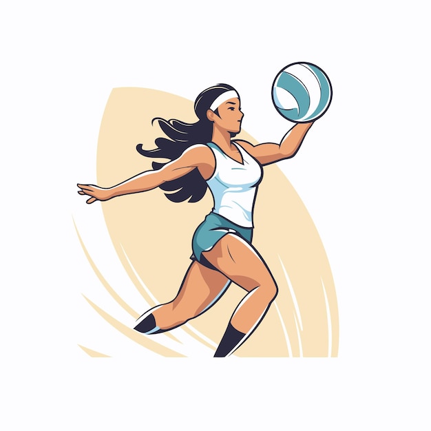 Vetor jogador de vôlei ilustração vetorial em estilo de desenho animado em fundo branco