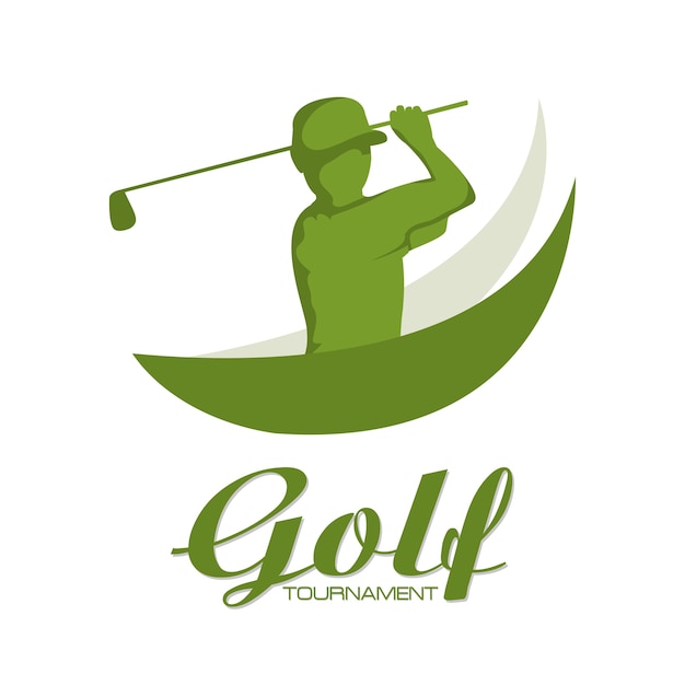 Jogador golfe, com, clube