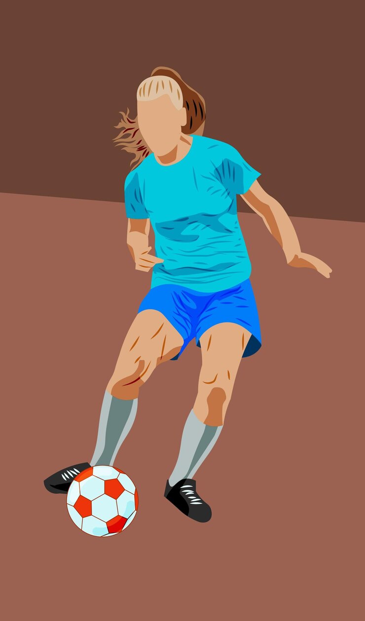 Vetor jogadora de futebol mulher