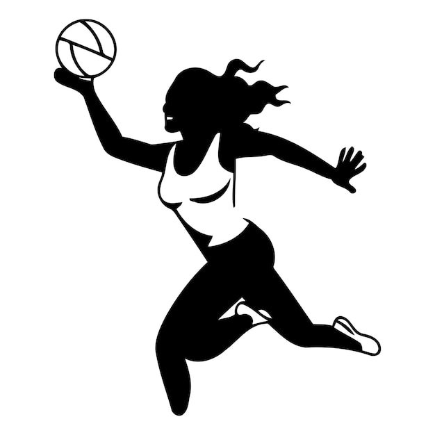 Jogadora de vôlei mulher em ação vetor ilustração em fundo branco