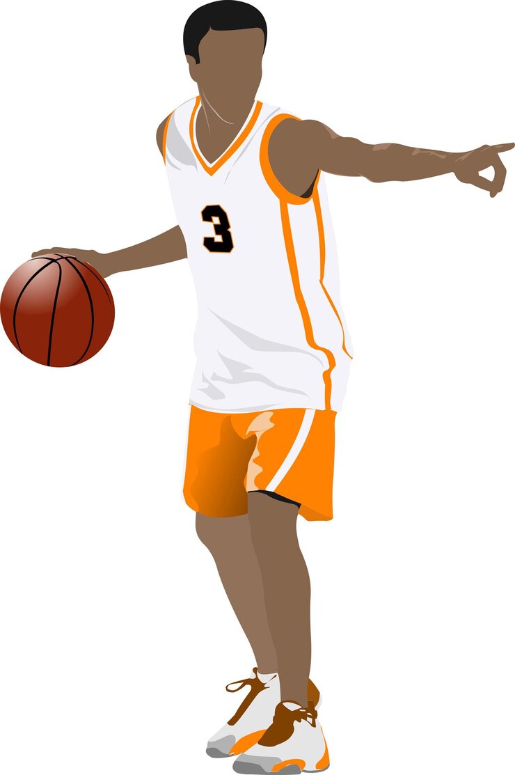 Vetor jogadores de basquete ilustração vetorial colorida para designers