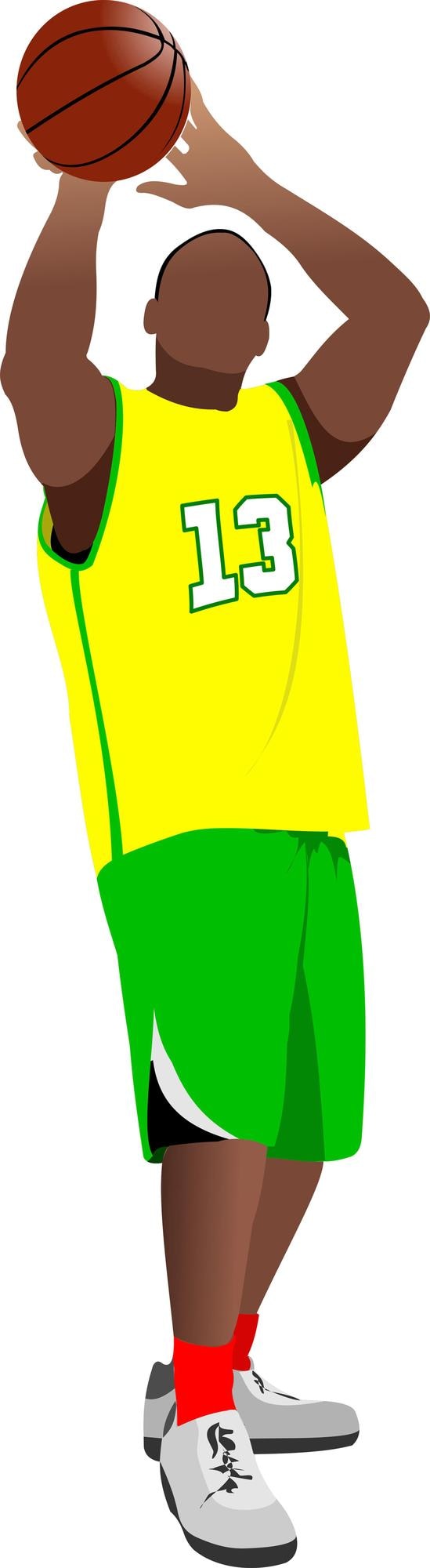 Vetor jogadores de basquete ilustração vetorial colorida para designers