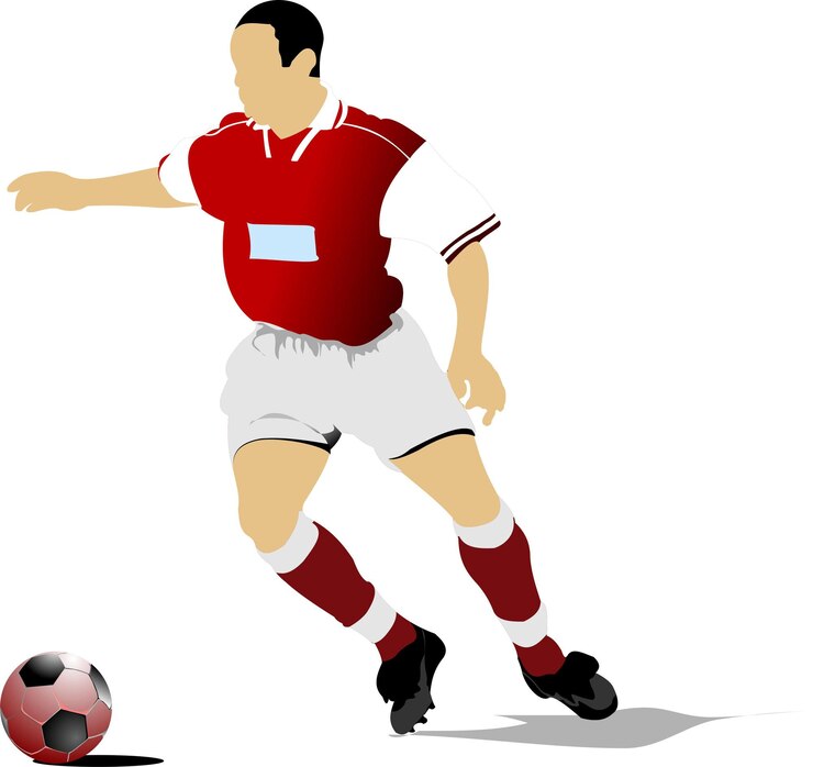 Vetor jogadores de futebol ilustração vetorial colorida para designers