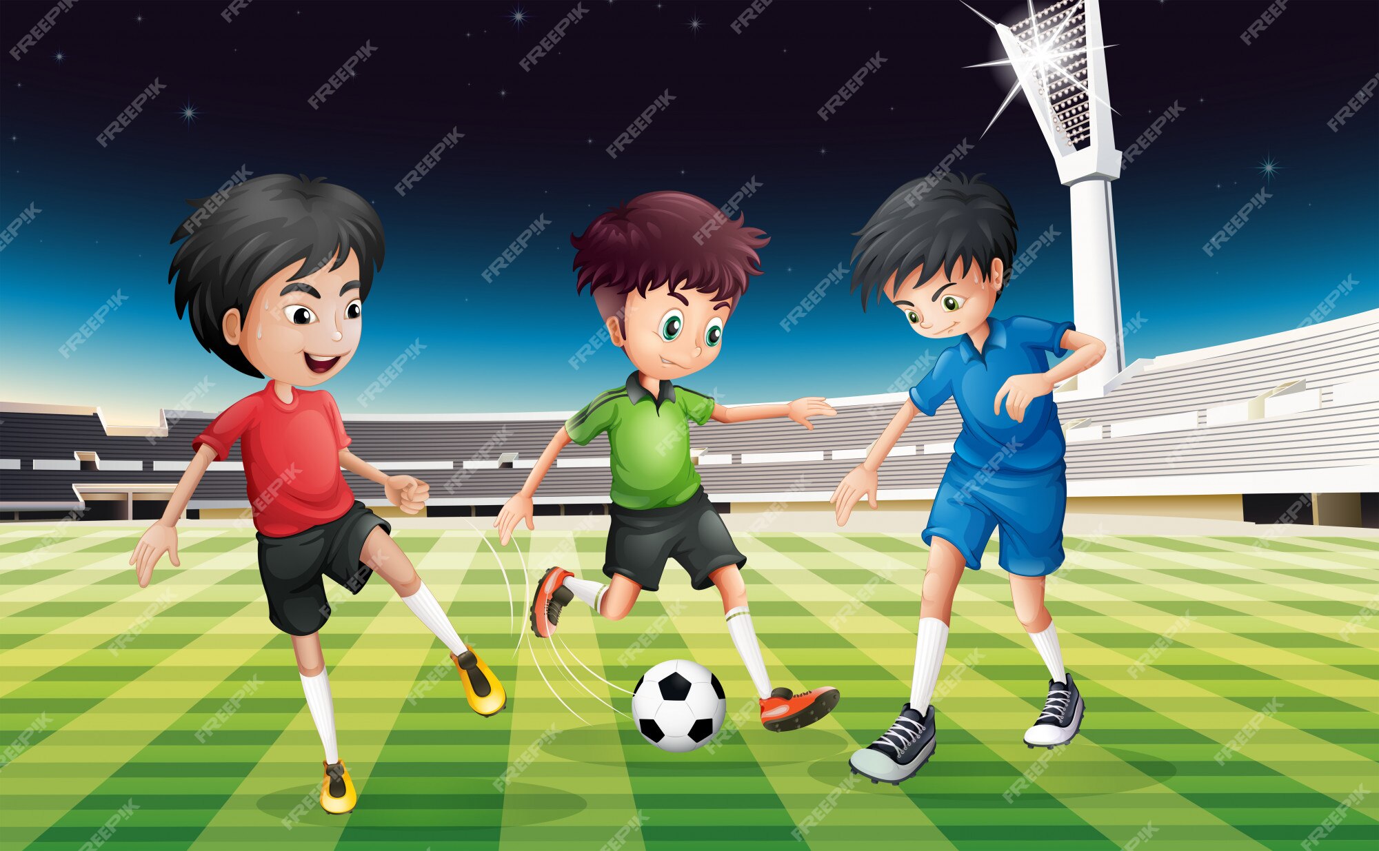 Jogadores de futebol jogando bola no campo [download] - Designi