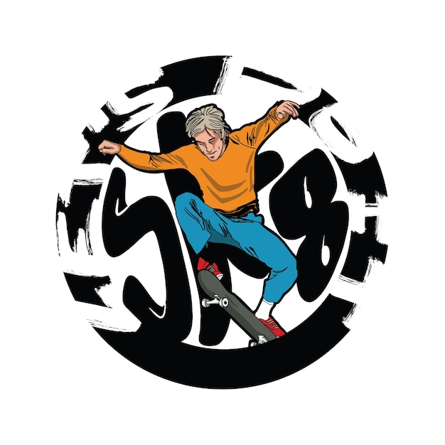 Jogando o logotipo do skate