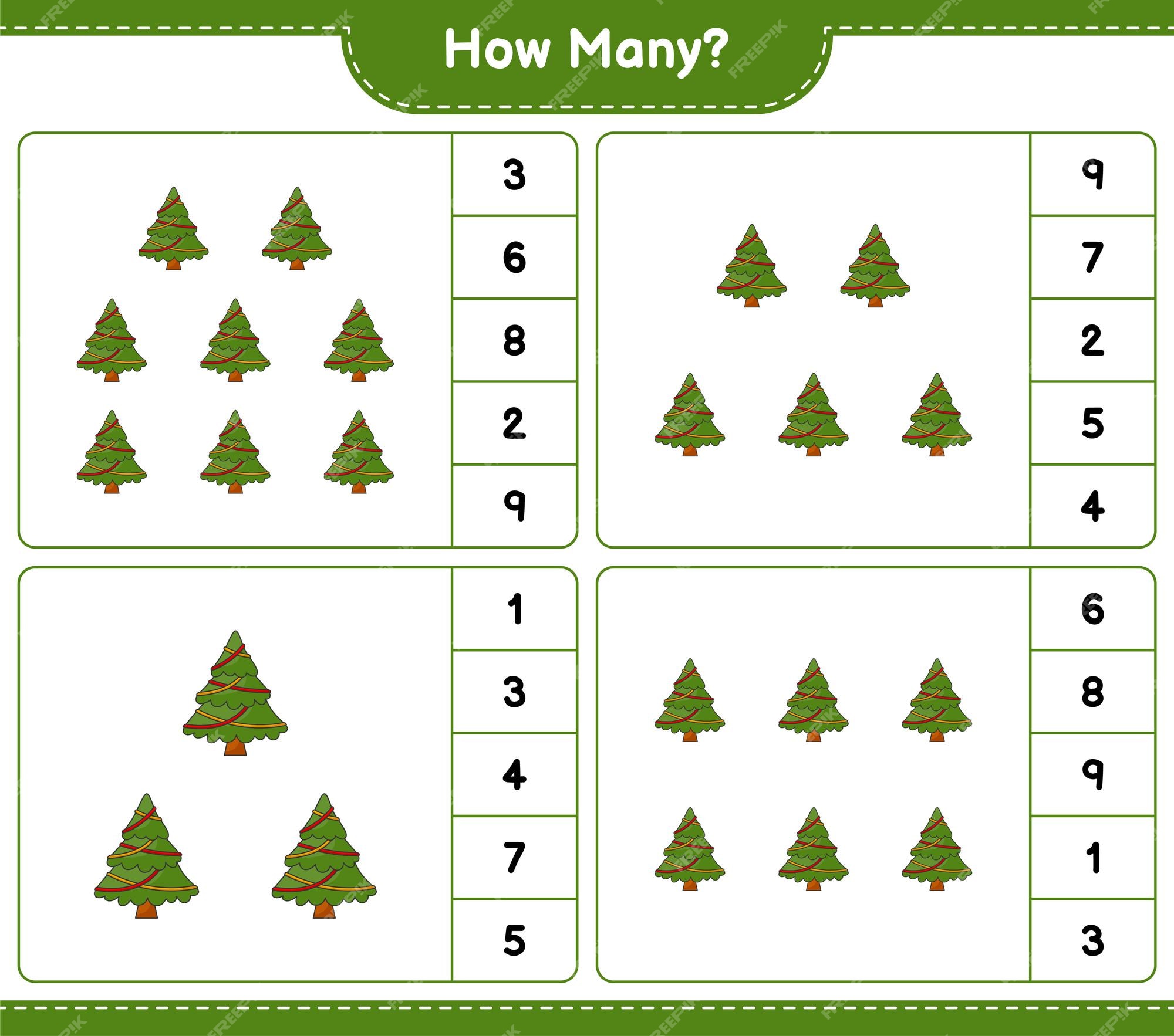 Jogo Infantil Da Educação Matemática Do Natal. Quantos Toques De árvore De  Ano Novo. Matemática De Quebra-cabeças Lógica De Crianç Ilustração do Vetor  - Ilustração de decorativo, feriado: 264790809