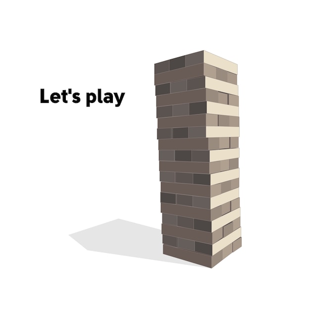 Vetor jogo da torre de madeira. ilustração