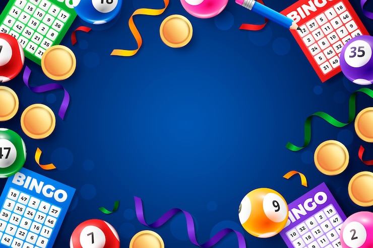 Jogo de bingo realista com fundo 3D