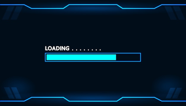 Jogo de carregamento no projeto de conceito de tecnologia de monitor.