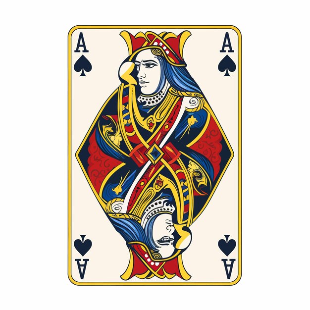 Vetor jogo de cartas de pôquer rei e rainha