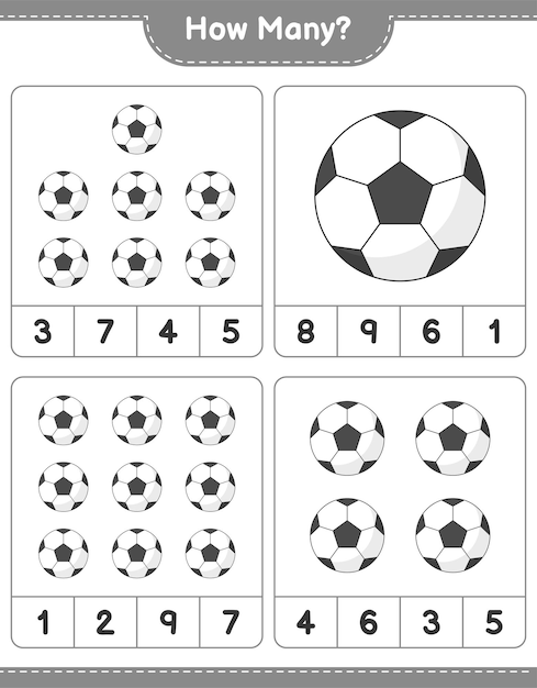 Contagem De Jogos Para Crianças. Conte As Diferentes Bolas Ilustração do  Vetor - Ilustração de brincalhona, resolva: 175844282