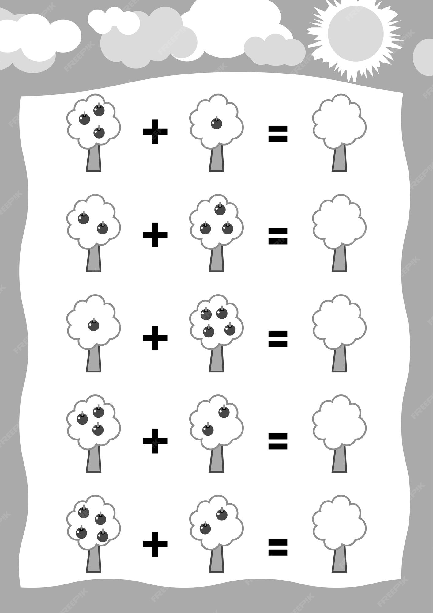 Conjunto Jogos Matemáticos Matemática Jogo Educativo Para Crianças Tarefa  Contagem vetor(es) de stock de ©ek_tim 393772670