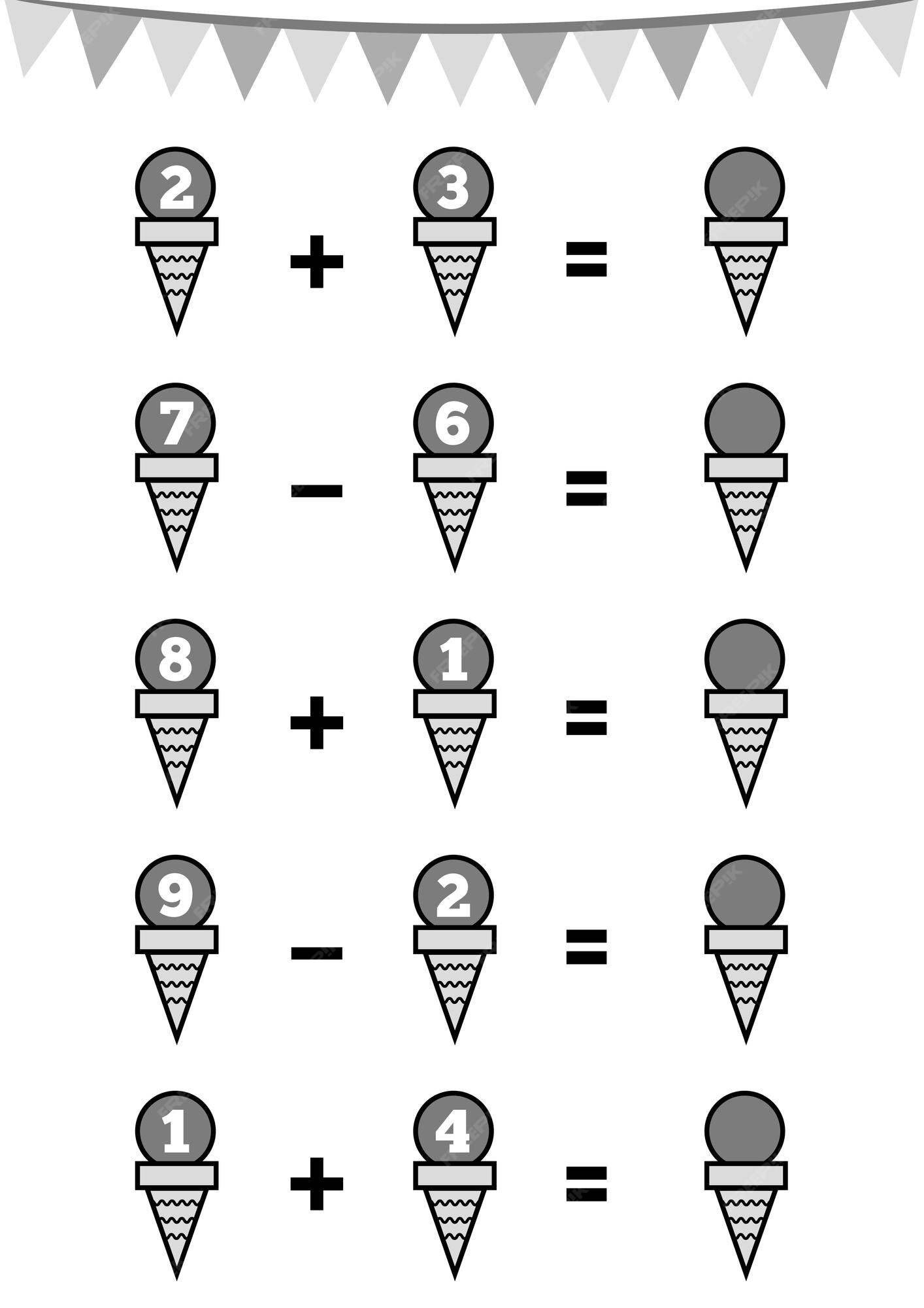 Quantos Jogos De Contagem De Sorvetes Para O Vetor De Ilustração Infantil.  Perfeito Para O Jogo De Matemática Infantil Ilustração do Vetor -  Ilustração de folha, alimento: 215911494