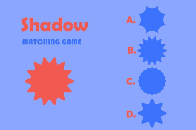 Jogo de correspondência conexão de figuras geométricas com sombras formas de silhueta abstratas quiz educacional para crianças aprendendo formas simples tarefa de desenvolvimento da mente design de planilha de enigmas de vetor