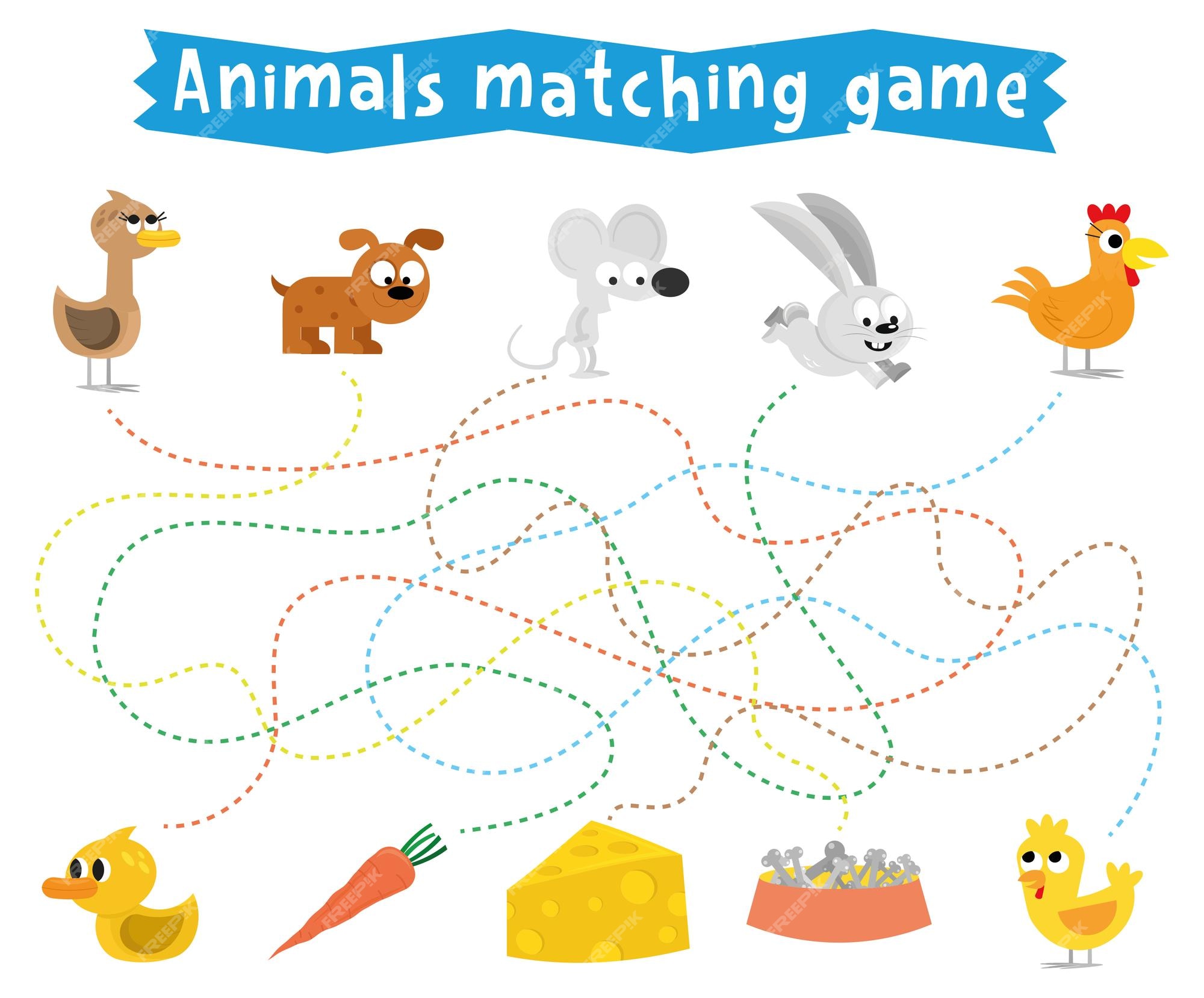 Jogo Correspondente. Padrão De Correspondência E Atividade Educativa Em  Animais Fofinhos Para a Idade Elementar Ilustração do Vetor - Ilustração de  jogo, animais: 253257806