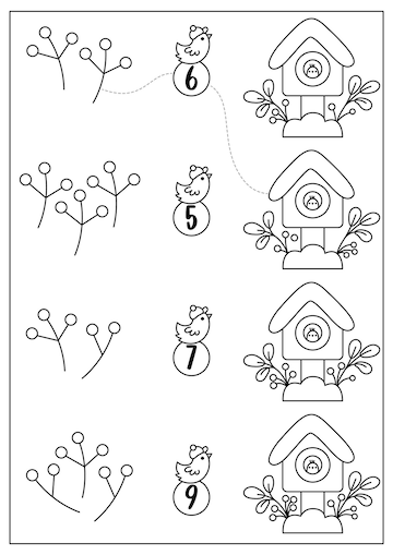 Atividade de aprendizagem para impressão gratuita - Colorir por números por  matemática - Pássaro
