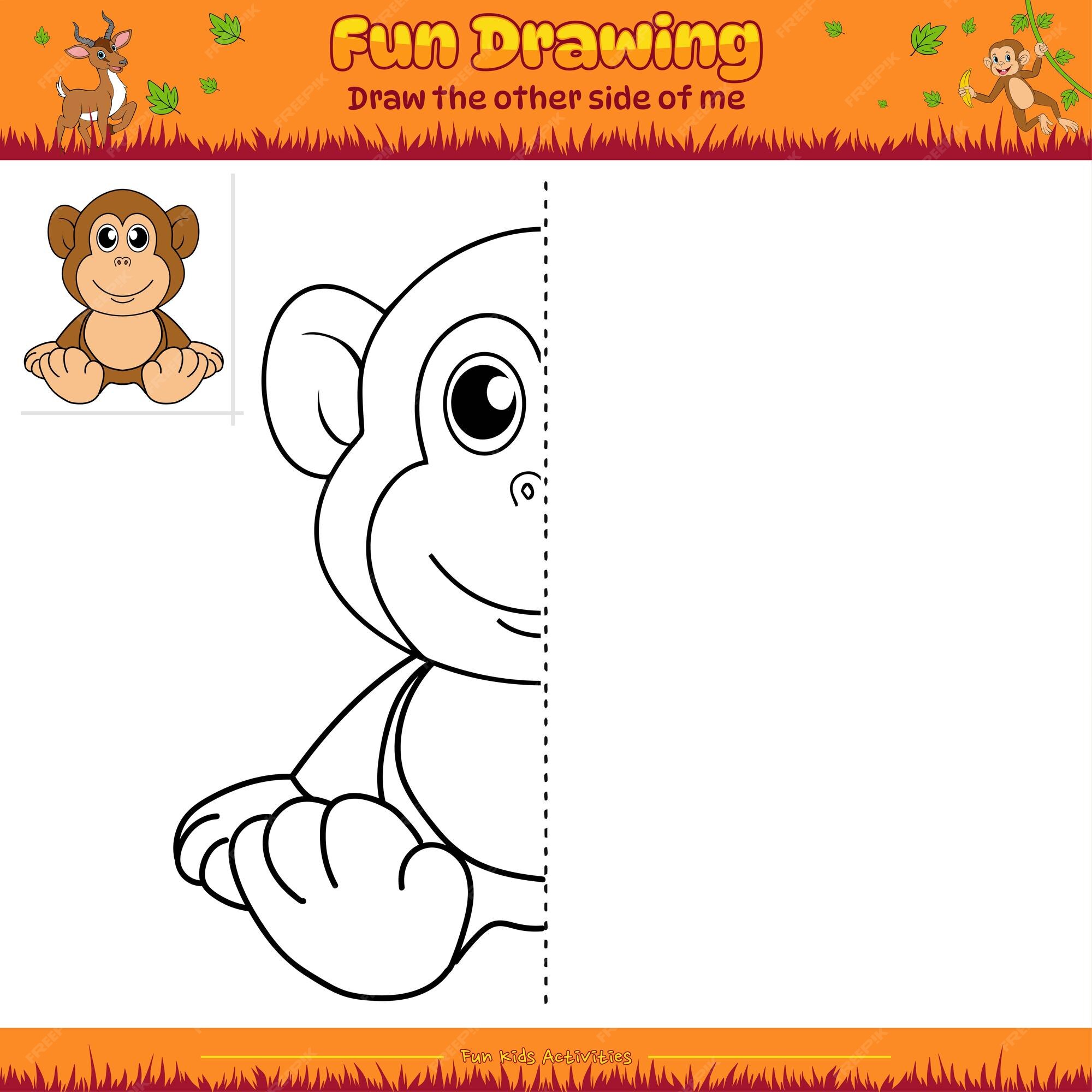 Aprende Brincando: Como Desenhar um Macaco - Passo a Passo