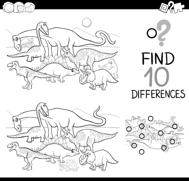 Jogo de diferenças com dinos