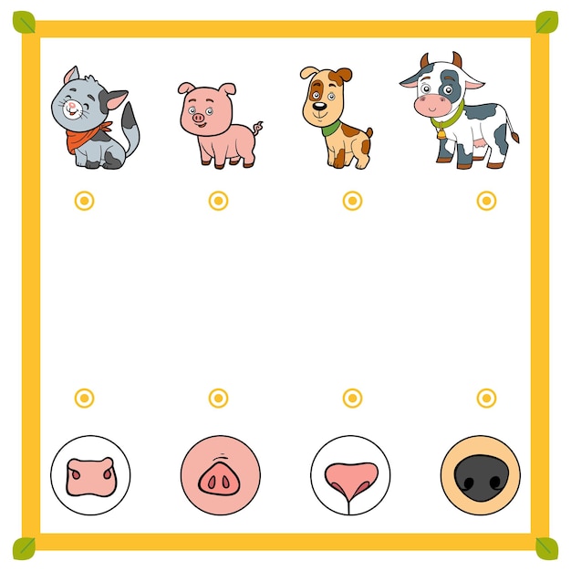 Jogo Correspondente. Padrão De Correspondência E Atividade Educativa Em  Animais Fofinhos Para a Idade Elementar Ilustração do Vetor - Ilustração de  jogo, animais: 253257806