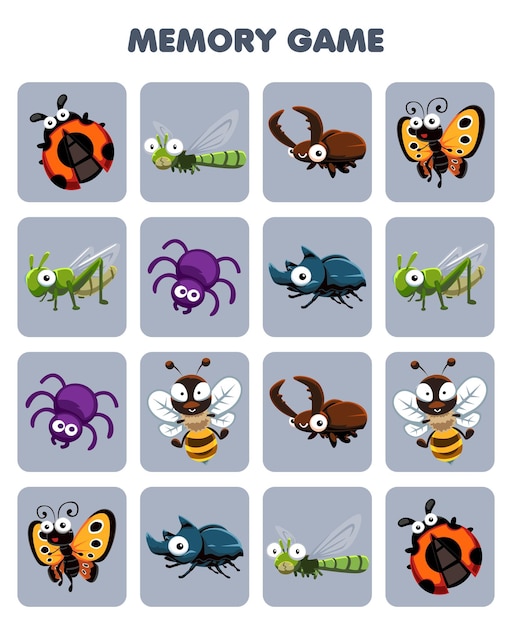 Jogo da Memória com Insectos