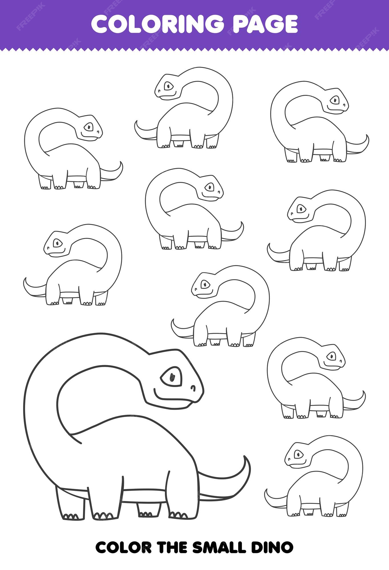 Jogo de desenho de dinossauro de desenho de linha para crianças