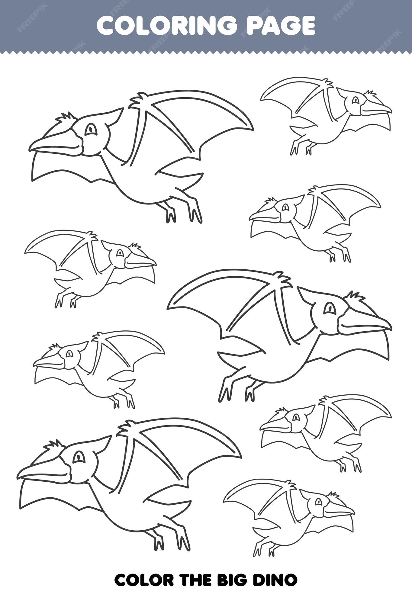 Vetores de Jogo Da Coloração Das Crianças Com Dinossauros Colorir