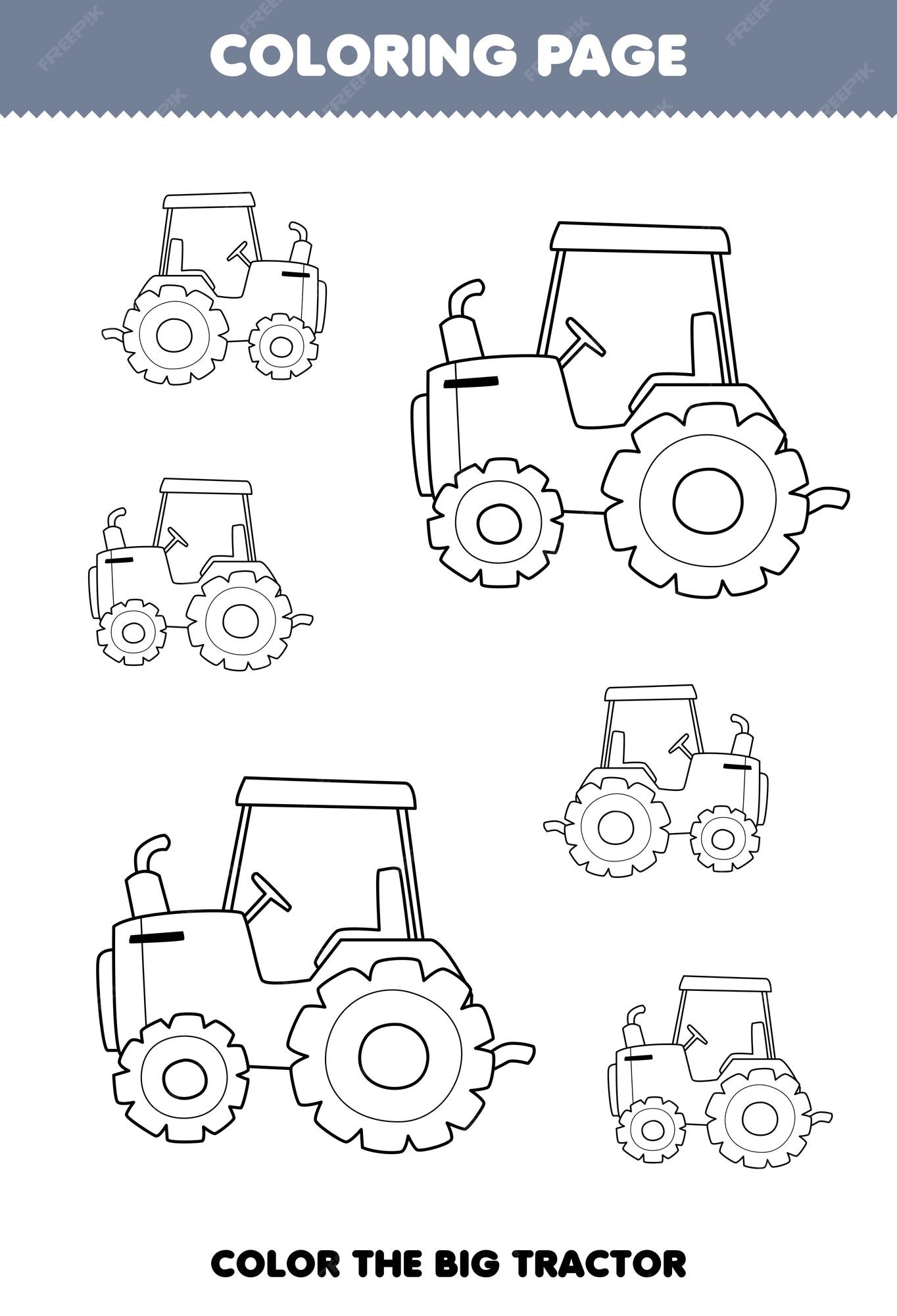 Desenho de Trator de Fazenda para colorir