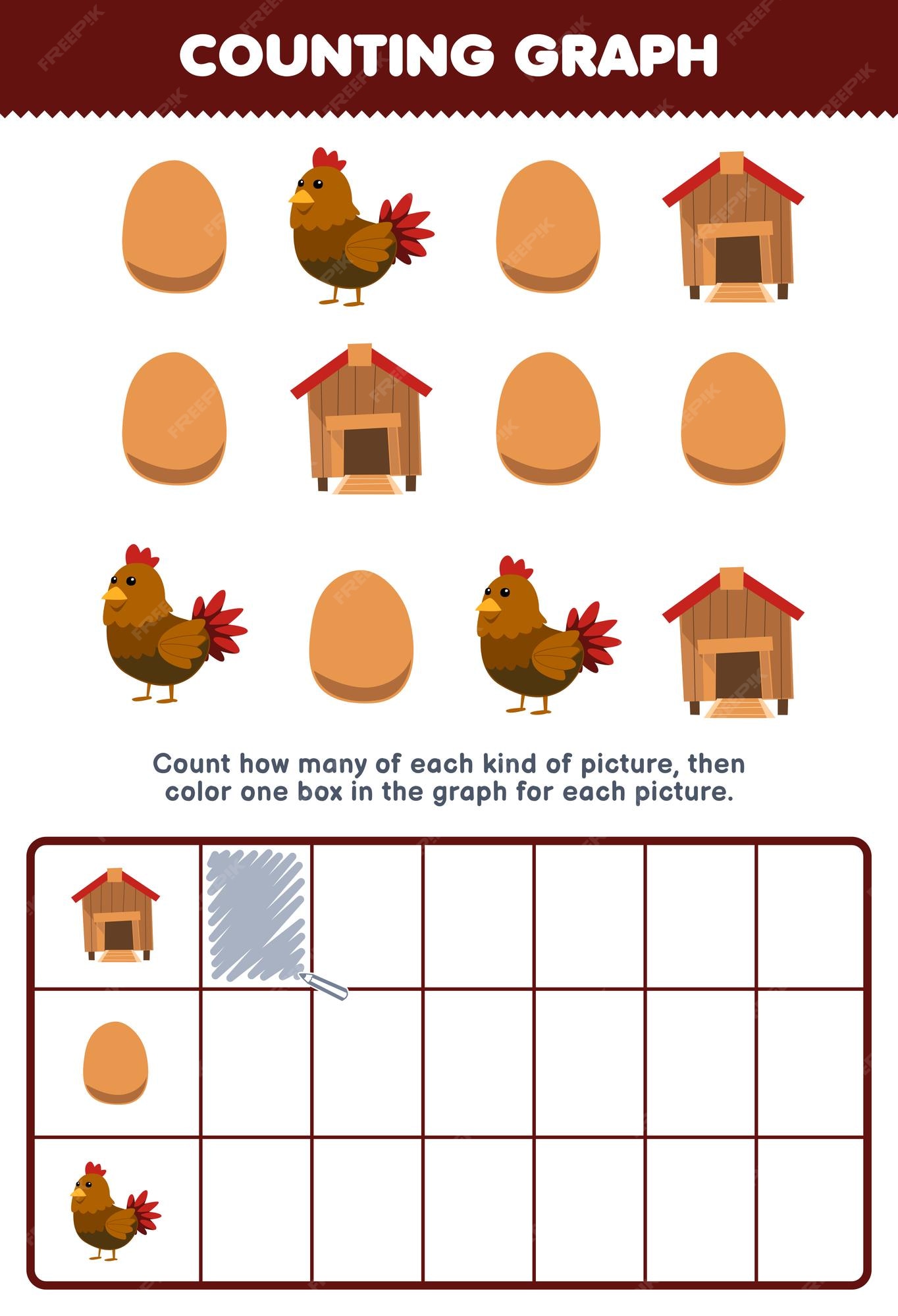 jogo de educação para crianças mais menos ou igual conte a quantidade de ovo  de desenho animado fofo e planilha de fazenda imprimível de galinha  12595211 Vetor no Vecteezy