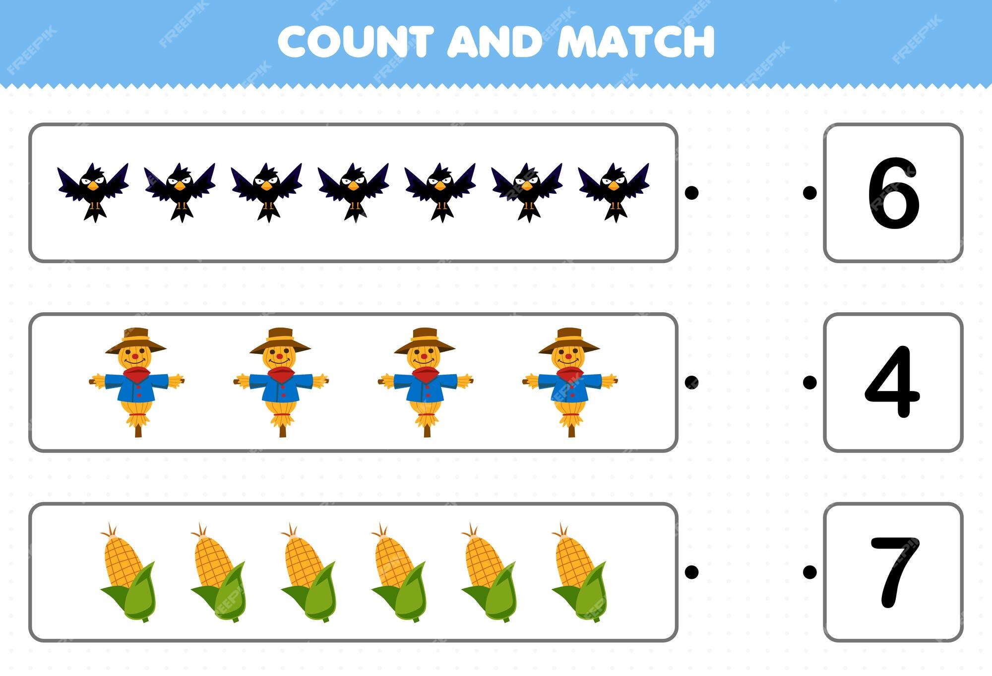 Jogo de educação para crianças corta e combina a mesma imagem de planilha  de fazenda imprimível de galinha de ovo de galinha de desenho animado  bonito