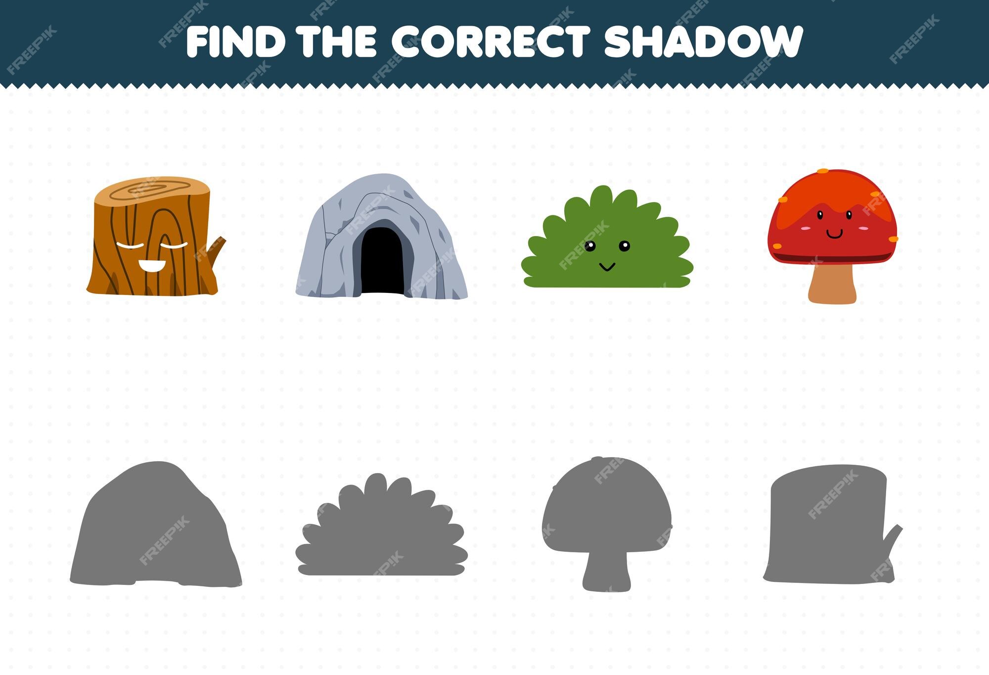 jogo de educação para crianças encontre o conjunto de sombras