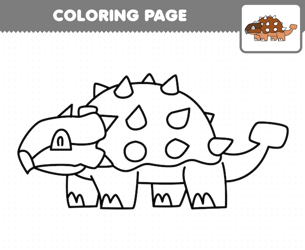 Desenho Para Colorir dinossauro - anquilossauro - Imagens Grátis