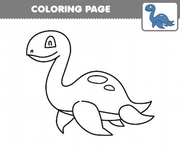 jogo de educação para crianças página para colorir imagem grande ou pequena  de desenho animado bonito dinossauro pré-histórico spinosaurus linha de  arte planilha imprimível 10062892 Vetor no Vecteezy