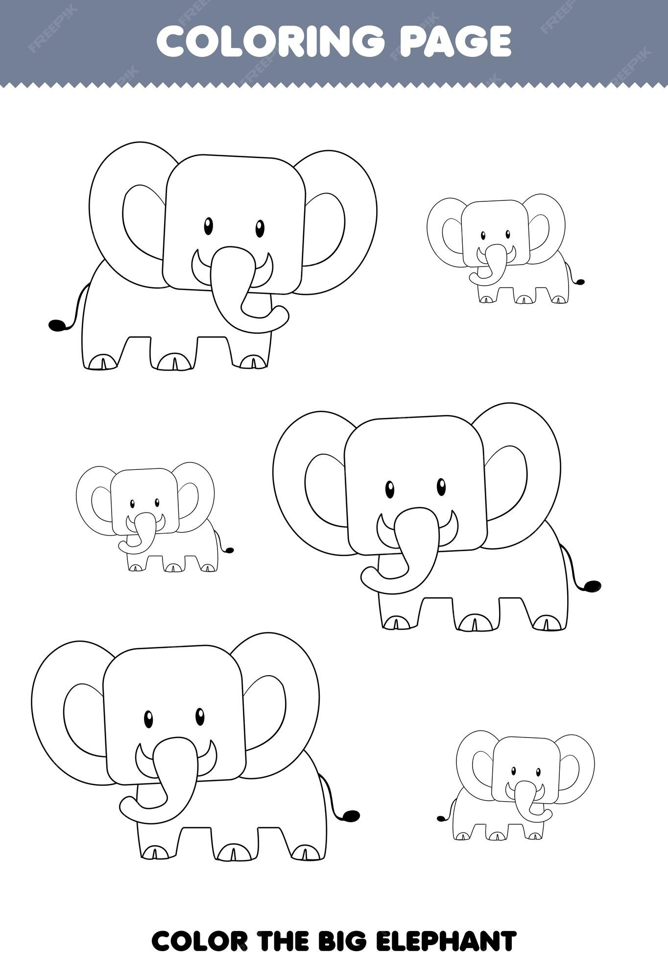 Desenhos para colorir de eléphant para crianças - D'éléphants - Just Color  Crianças : Páginas para colorir para crianças