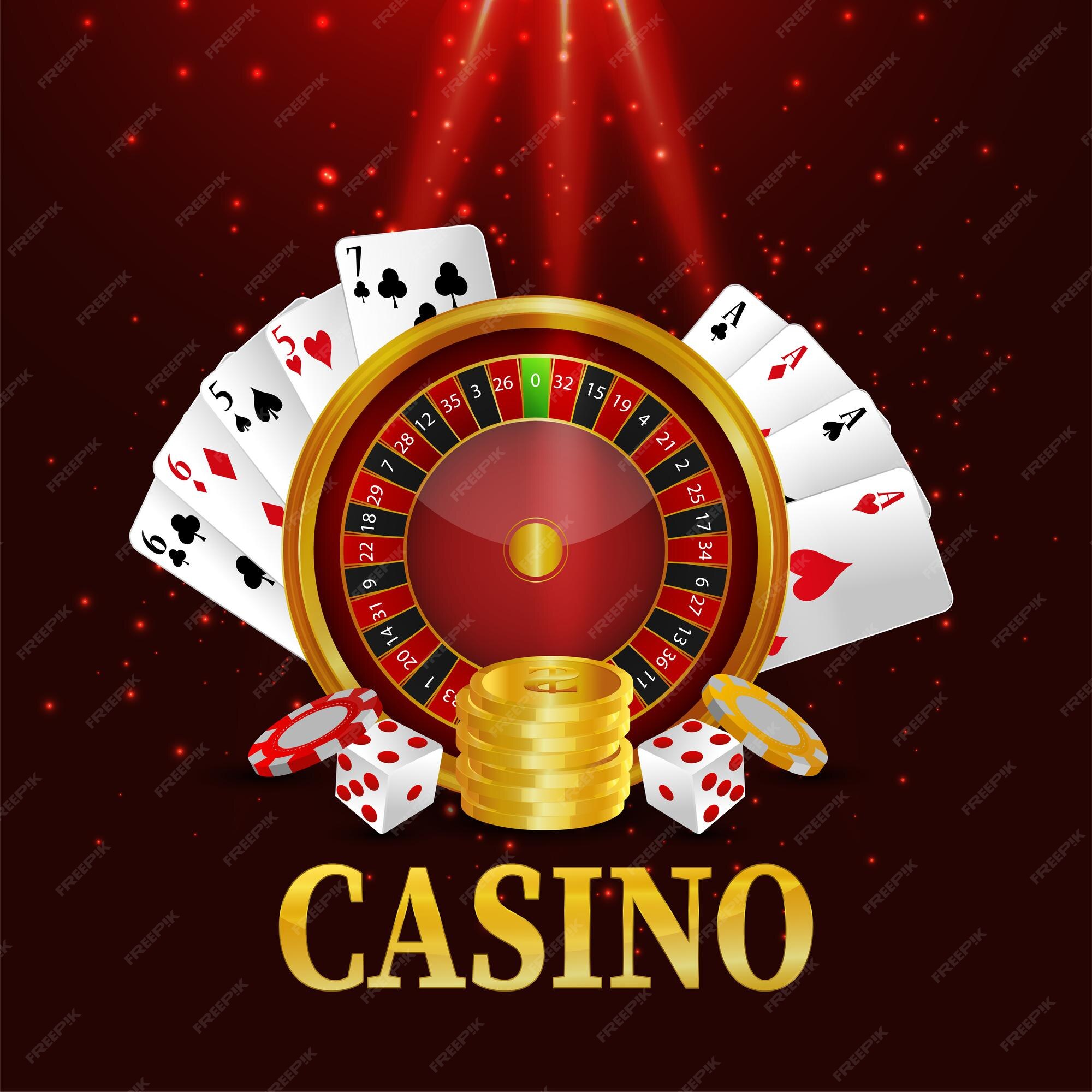 jogo de casino online com cartas de jogar, roleta e fichas de casino  2301945 Vetor no Vecteezy