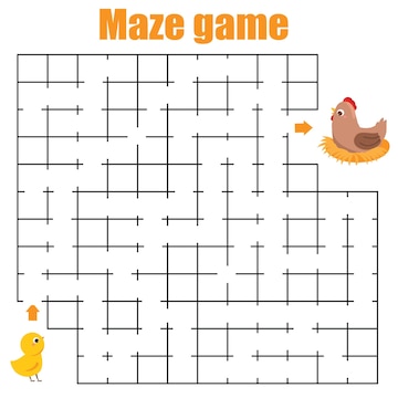 Jogo De Educação Labirinto. Jogos De Puzzles Para Crianças. Ajude