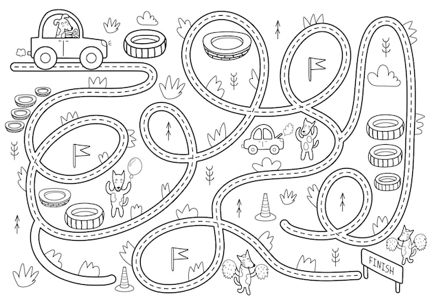 Jogo Labirinto Com Carro. Enigma Educacional Labirinto De Desenho Animado.  Ajude O Carro a Casa. Planilha De Atividade De Filhos V Ilustração do Vetor  - Ilustração de ajuda, atividade: 243022292