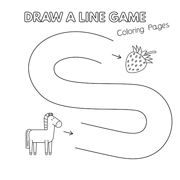 Jogo de livro de colorir de cavalo de desenho para crianças