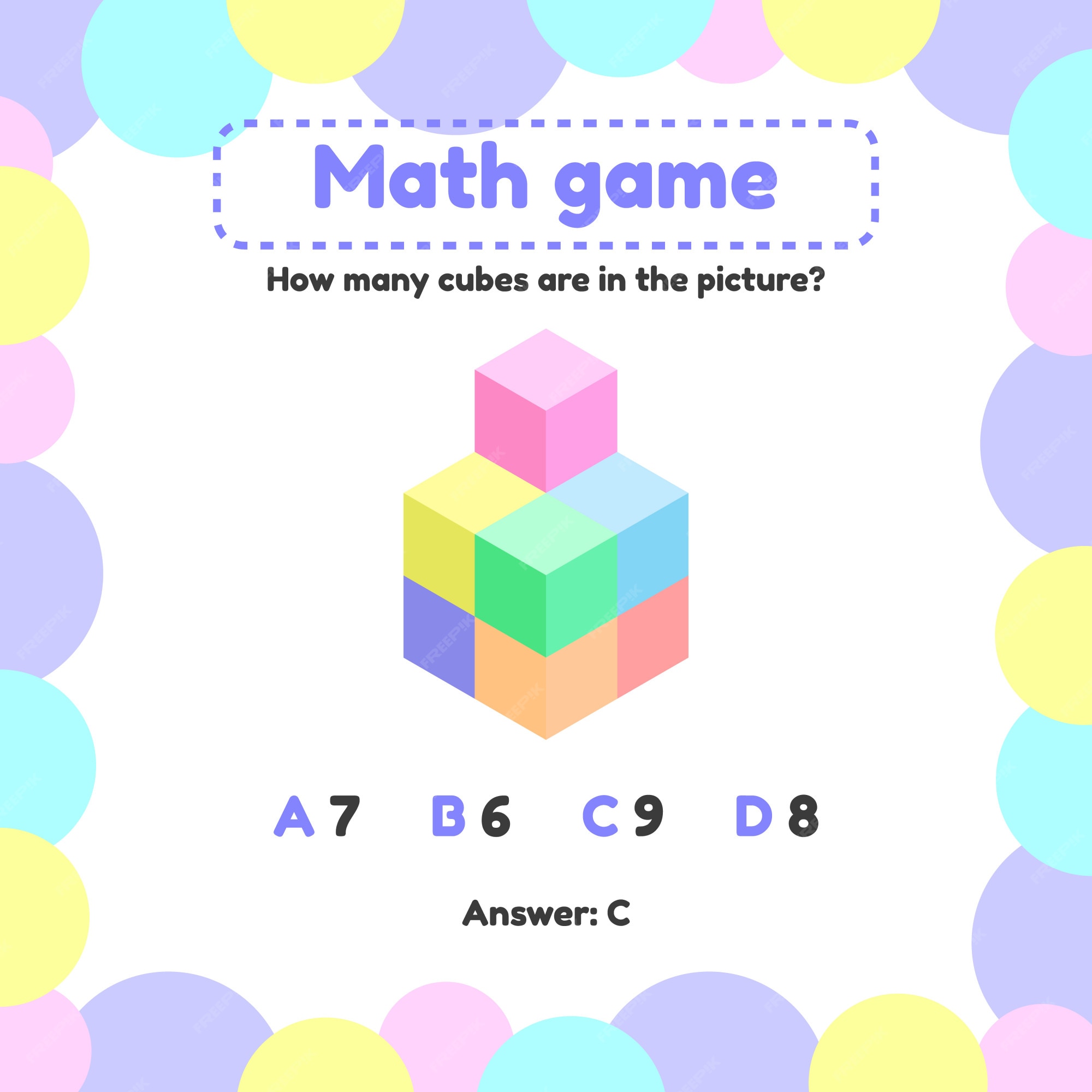 Jogo de lógica matemática para crianças em idade pré-escolar e escolar.