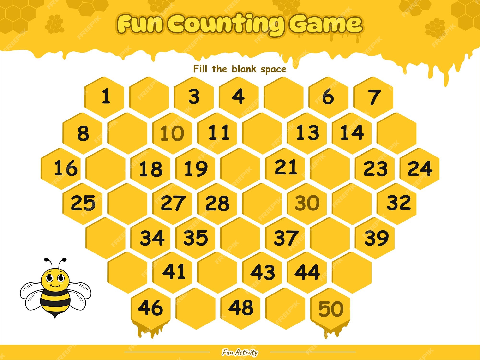 Jogo de matemática lógica preencha o número correto de beehive